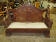 A MAHOGANY BENCH - W 149 cm A/F
