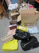 A SELECTION OF HANDBAGS, SHOES AND ACCESSORIES ETC