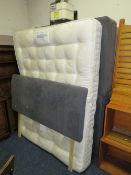 A MODERN DOUBLE DIVAN BED WITH MATTRESS & HEADBOARD