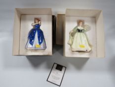 TWO BOXED ROYAL DOULTON FIGURINES LILY AND LAURA