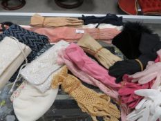 A SELECTION OF VINTAGE LADIES BAGS, GLOVES ETC