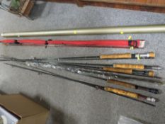 A SELECTION OF VINTAGE FISHING RODS