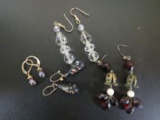 A SELECTION OF ASSORTED VINTAGE ANTIQUE TYPE EARRINGS