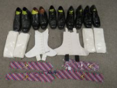 FIVE PAIRS OF HIGHLAND / GILLY BROGUES, together with two pairs of spats, four pairs of white knee