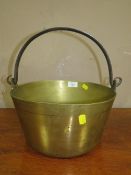 A VINTAGE BRASS JAM PAN