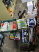 A SELECTION OF OFFICE CONSUMABLES TO INCLUDE CASH BOXES ETC