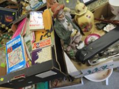 A TRAY OF VINTAGE OS MAPS TOGETHER WITH A SMALL TRAY OF SUNDRIES