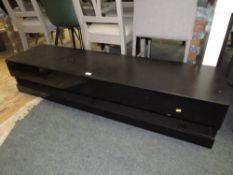 A MODERN BLACK LOW MEDIA CABINET W-150 CM