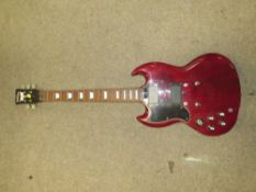 A MAROON VINTAGE GUITAR