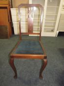 AN EDWARDIAN INLAID BEDROOM CHAIR