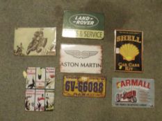 A SMALL COLLECTION OF MOTOR VEHICLE AND OTHER REPRODUCTION SIGNS