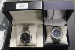 A BOXED CONCORD SUPER SONIC WRIST WATCH BY PHILLIPPE REVEUR TOGETHER WITH A BOXED 