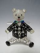 A LARGE BUTLER & WILSON TEDDY BEAR BROOCH H 11.5 cm , BOXED