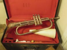A CASED IMPERIAL TRUMPET A/F