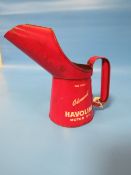 A VINTAGE SMALL ONE PINT ADVANCED HAVOLINE MOTOR OIL CAN