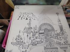 A BOX OF LP RECORDS AND 7