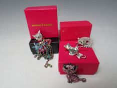 FOUR BUTLER & WILSON CAT THEMED BROOCHES LARGEST H 15 cm - TO INCLUDE RETICULATED 'FRINGING',