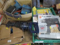 A SELECTION OF POWER TOOLS TO INCLUDE A RECIPROCATING SAW
