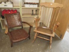 AN AMERICAN ROCKING CHAIR AND AN ARMCHAIR (2)