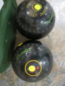 A BAG OF LAWN BOWLS