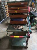 A VINTAGE ENGINEERS WORKSTATIONS TROLLEY - LOCKED