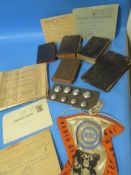 A 1918 ACTIVE TESTAMENT, VARIOUS MILITARY AND POLICE EPHEMERA, A SET OF WALSALL FIRE BRIGADE