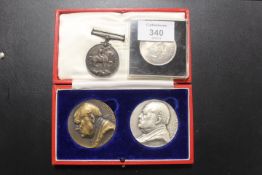 A FIRST WORLD WAR MEDAL PRESENTED TO 43965 PTE W M ANNISON LIVERPOOL REGIMENT TOGETHER WITH TWO