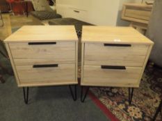 A PAIR OF MODERN TWO DRAWER BEDSIDE CHESTS (2)