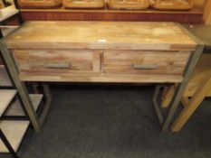 A MODERN TWO DRAWER CONSOLE TABLE W-110 CM