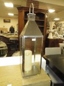 A LARGE METAL CANDLE LANTERN H-84 CM