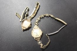 TWO 9 CARAT GOLD WRIST WATCHES