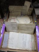 TWO BOXES OF VINTAGE DEEDS MAPS AND EPHEMERA