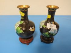 A PAIR OF MODERN CLOISONNE VASES