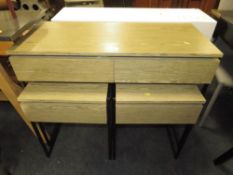 A MODERN TWO DRAWER CONSOLE TABLE WITH BEDSIDE CABINETS (3)