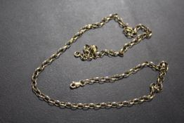 A YELLOW METAL NECKLACE STAMPED 375 approx weight 10.6g