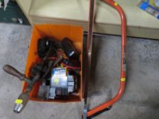 A PLASTIPLUG DRILL SHARPENER, HAND DRILL & SAW