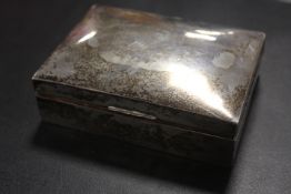 A HALLMARKED SILVER CIGARETTE BOX