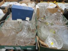 TWO TRAYS OF CRYSTAL AND GLASS