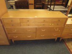 A MID CENTURY 'E GOMME' FOR G-PLAN TEN DRAWER CHEST W-150 CM