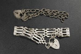 TWO SILVER GATE BRACELETS