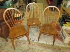 THREE HOOP BACK CHAIRS