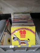 A TRAY OF LP RECORDS AND 7