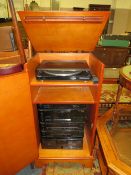 A TECHNICS SEPARATES HI-FI SYSTEM IN YEW CABINET