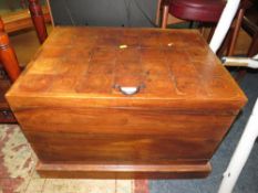 A COLONIAL STYLE HARDWOOD BOX WITH TWIN HANDLES