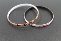 TWO ENAMEL BANGLES SIGNED MICHAELA FREY