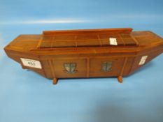 UNUSUAL WW11 BOX MODELLED AS A 'DUKW' AMPHIBIOUS TRUCK WITH METAL PLAQUES INSCRIBED 'ITALY 1943 -