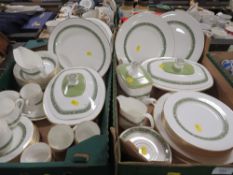 TWO TRAYS OF ROYAL DOULTON RONDELAY TEA/DINNER WARE