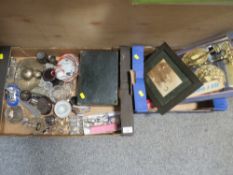 TWO TRAYS OF ASSORTED COLLECTABLE'S TO INCLUDED A SILVER HALLMARKED NAPKIN RING ETC