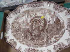A LARGE JOSIAH WEDGWOOD & SONS LIMITED CERAMIC TURKEY PLATTER 