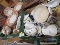 TWO TRAYS OF ASSORTED CERAMICS TO INCLUDE ROYAL WORCESTER, COLCLOUGH ETC